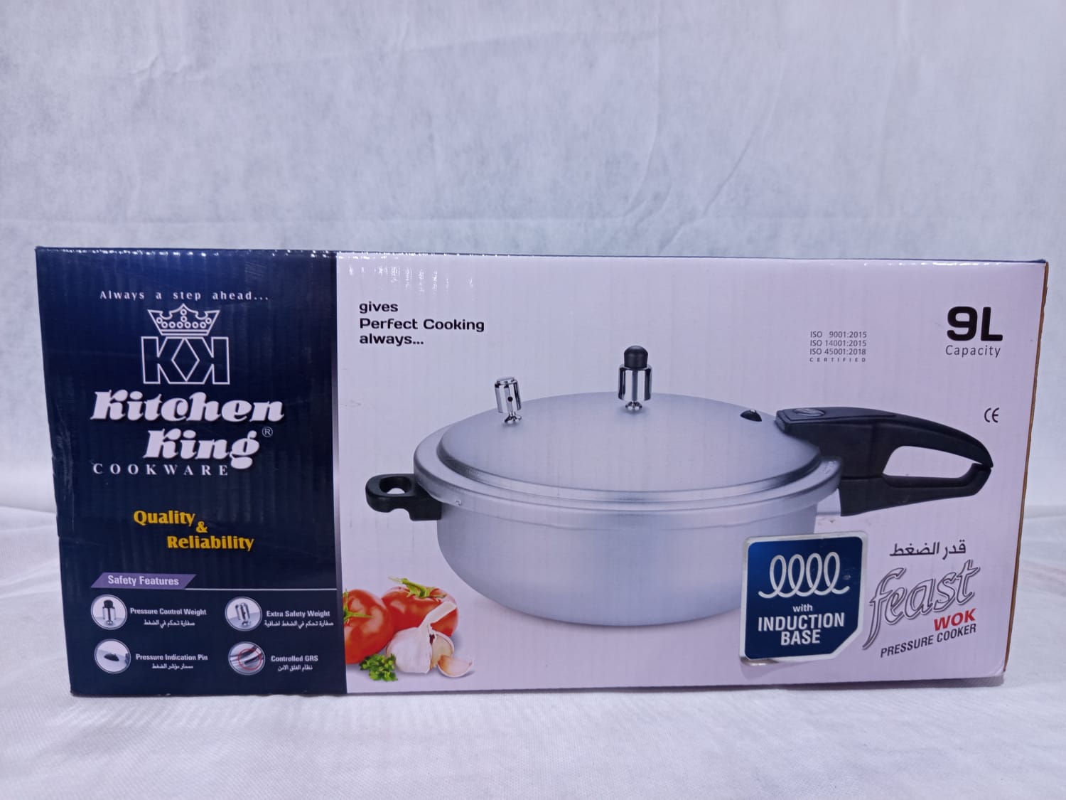 Kitchen King Feast Induction Based Wok Pressure Cooker 9L