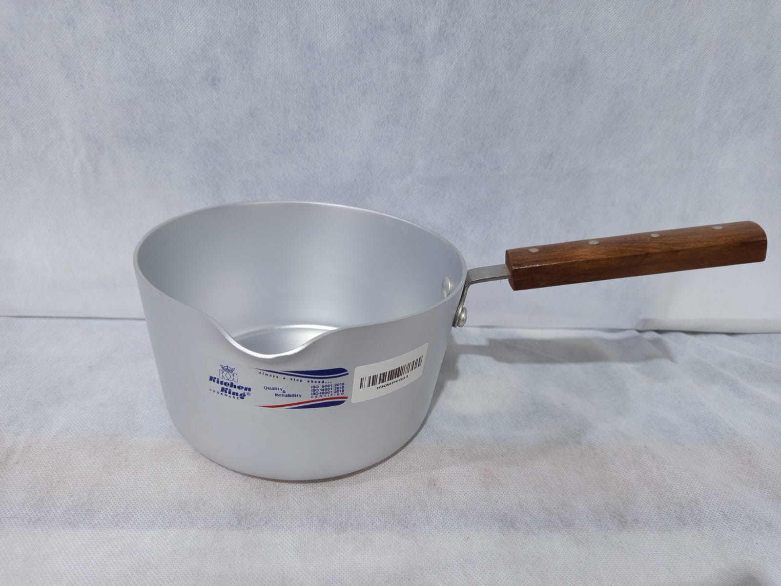 Kitchen King Anodized Milk Pan – Wooden Handle, No Lid(19.5cm)