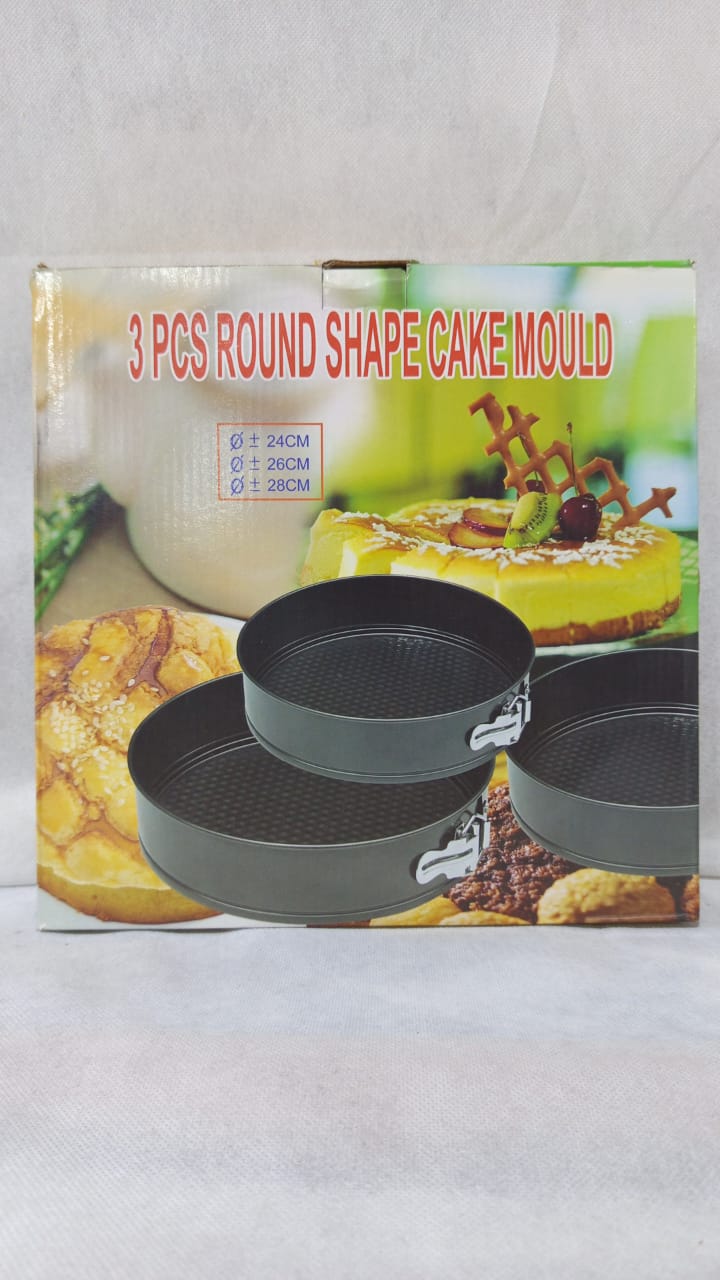 3-Piece Round Shape Cake Mould Set
