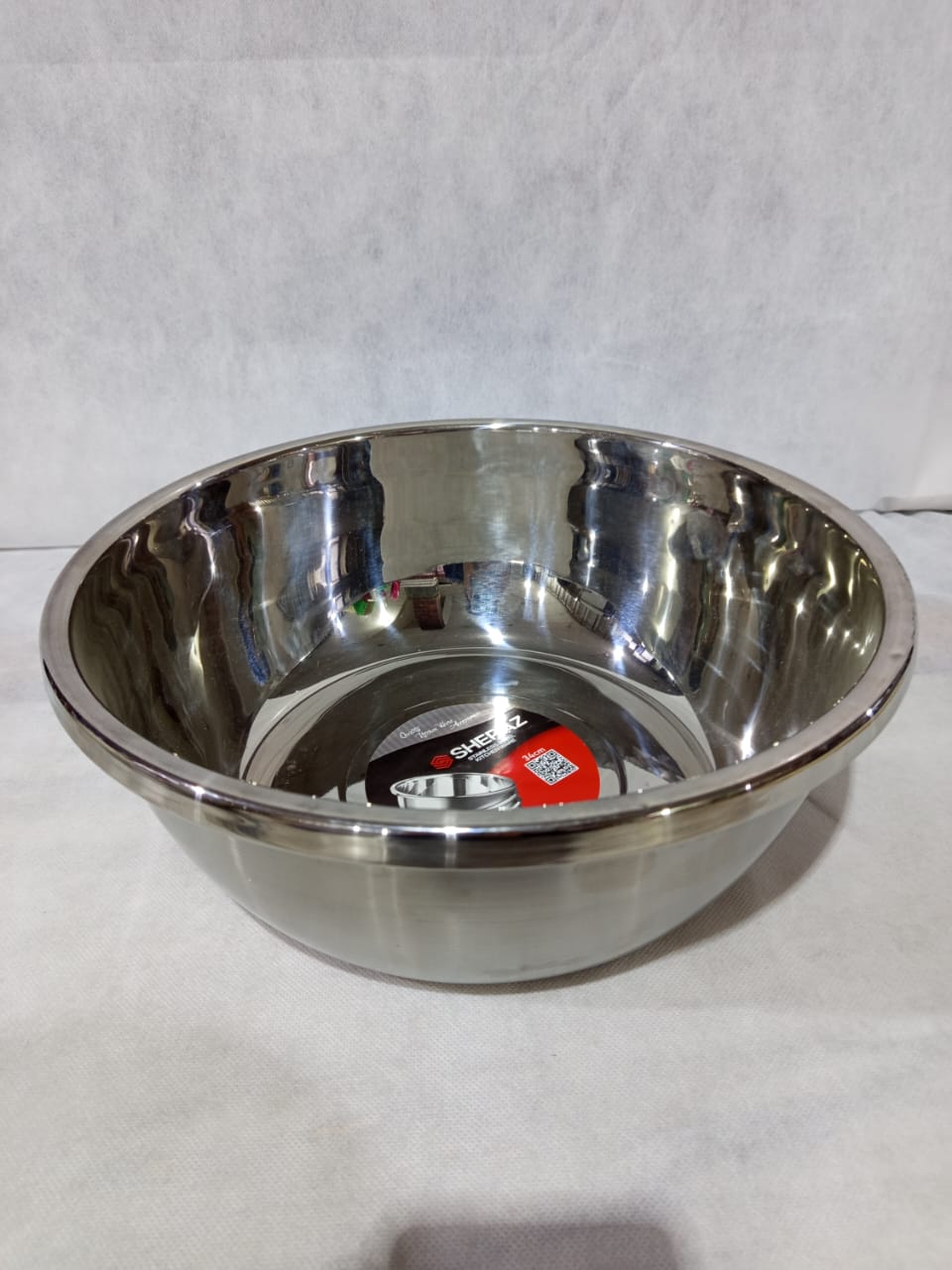 Sheraz Double Press Stainless Steel Bowl 34cm
