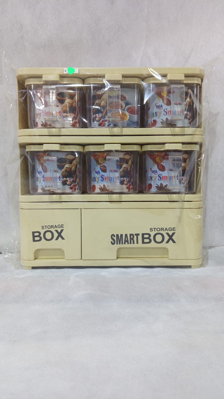 Smart Storage Box Set – 6 Containers + 2 Drawers